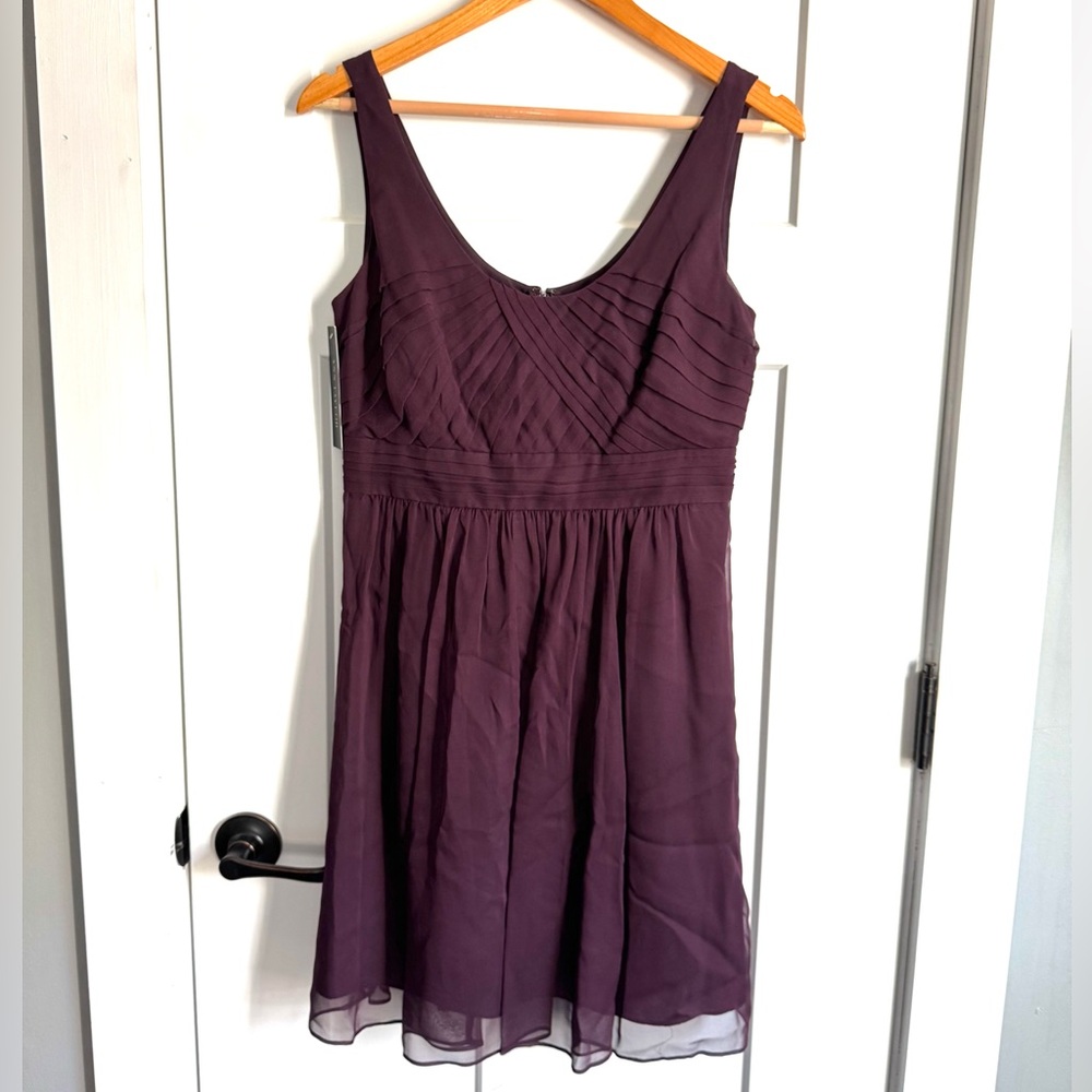 NWT ANN TAYLOR Silk Plum Dress 6P